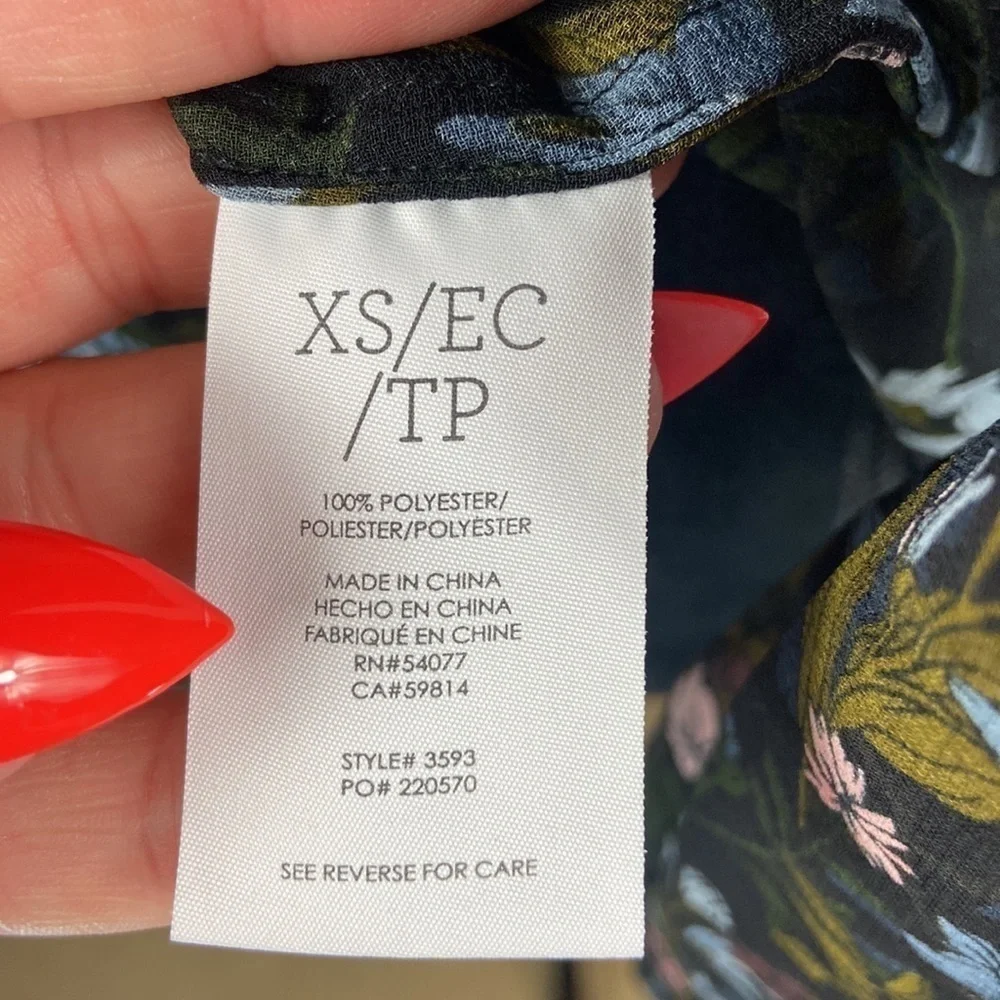 Cabi Sheer Floral Button Down Blouse with Ruffle Collar - Picture 6 of 8